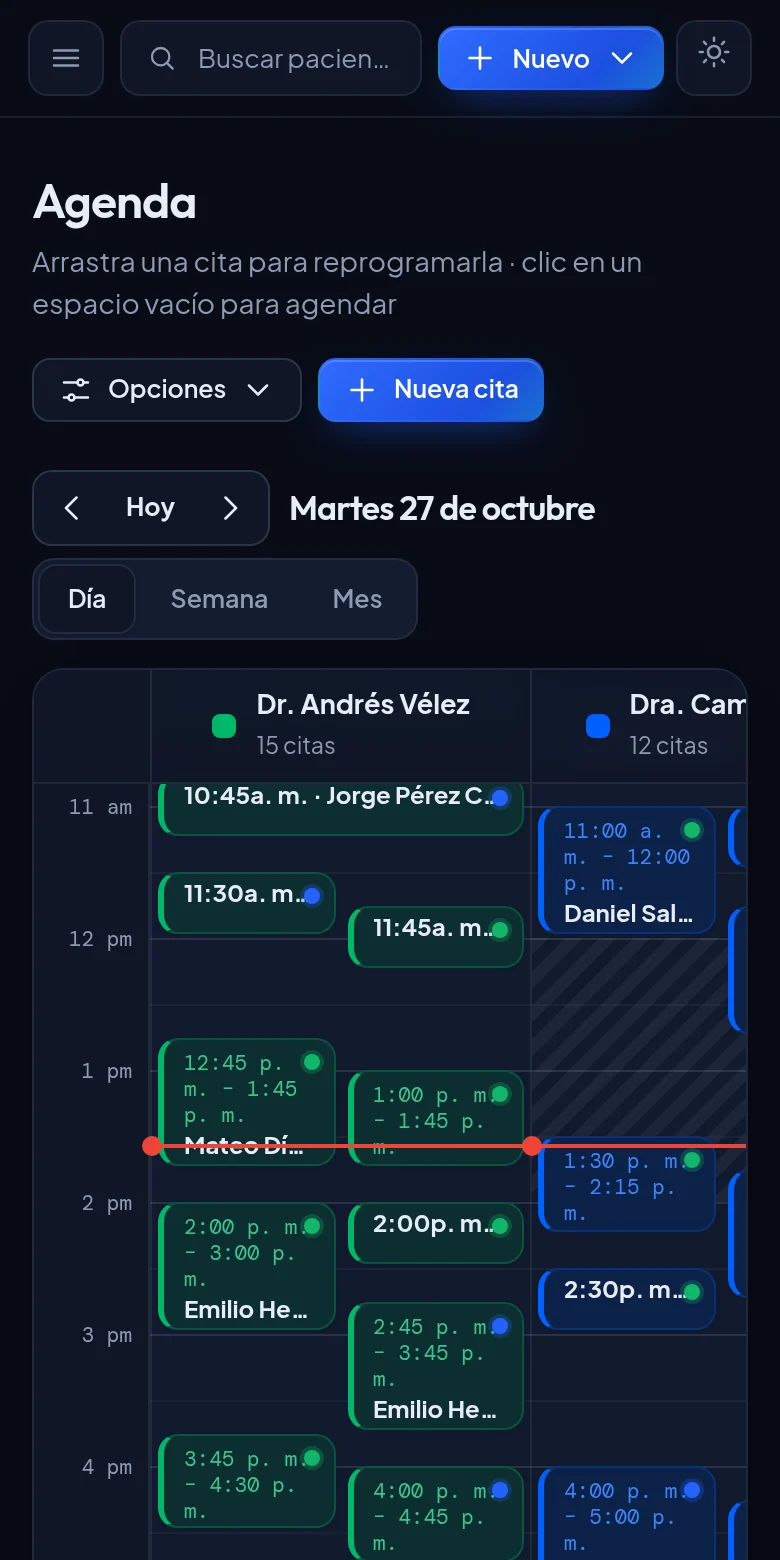 Agenda de Dental Propulse en el celular