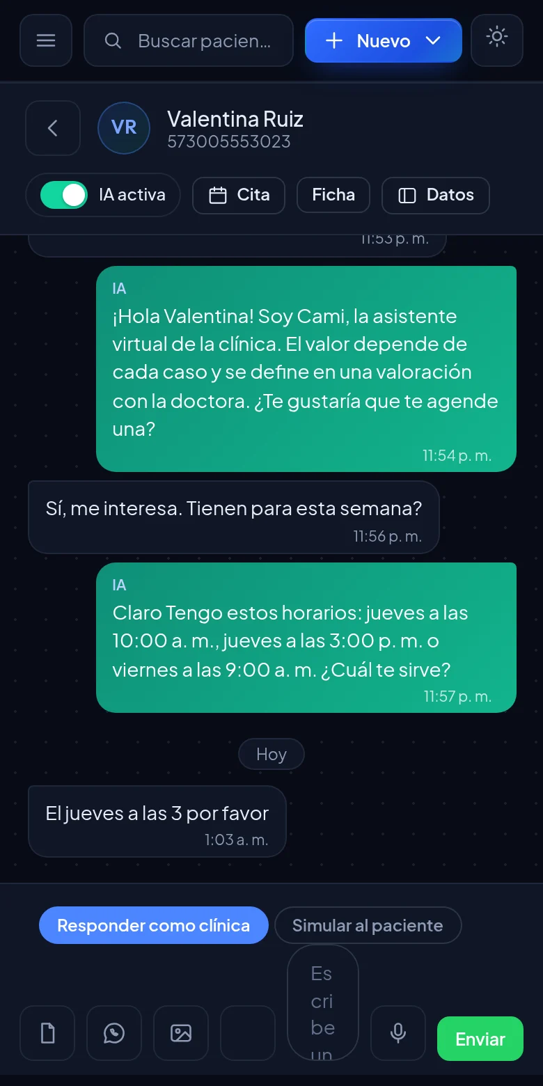 Inbox de Dental Propulse en el celular